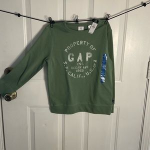 Green gap boys long sleeved crew neck sweater